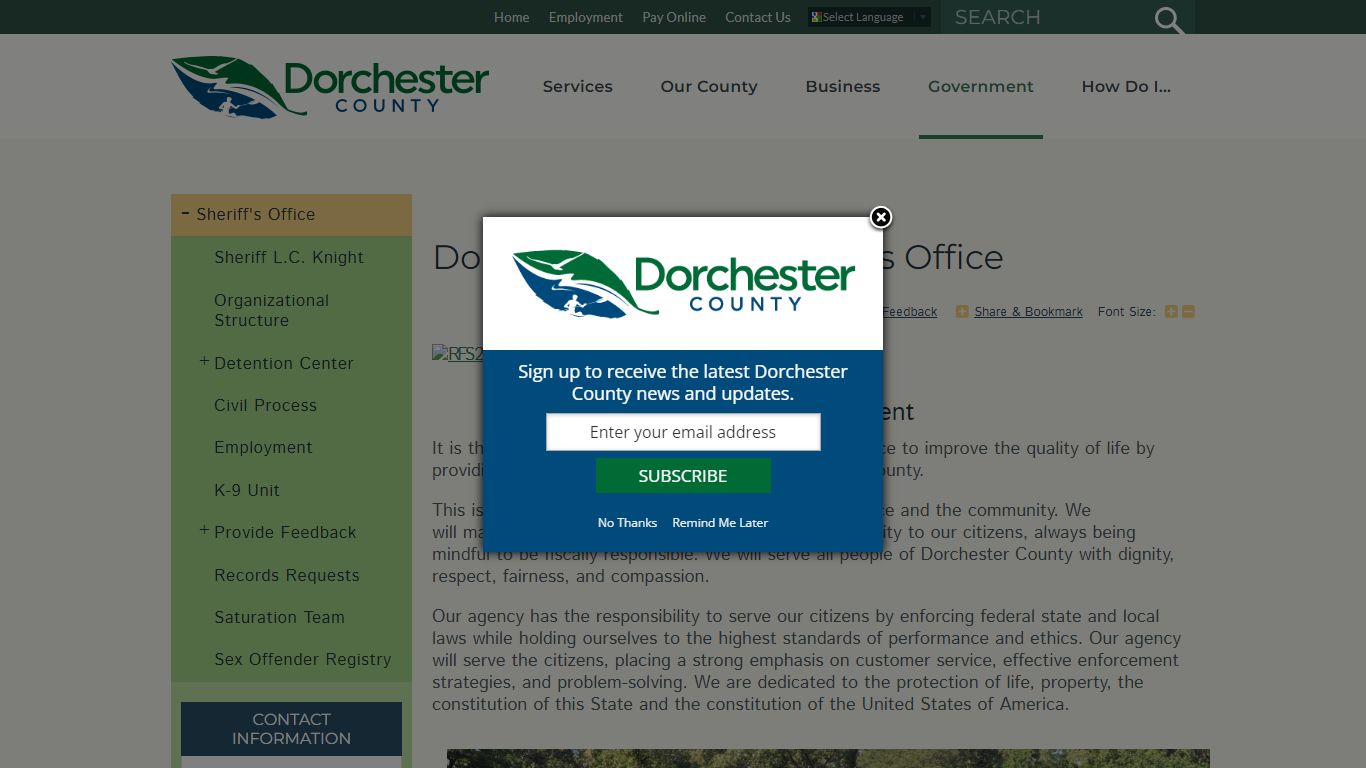 Dorchester County Sheriff's Office | Dorchester County, SC website